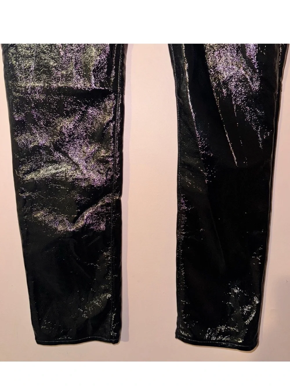 GAP Shiny Faux Leather Black Vintage Slim High Rise Pants Size 27 / 4R NWT!